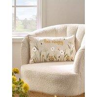Catherine Lansfield Bee Happy Filled Cushion 30X50 Natural