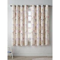 Catherine Lansfield Happy Horses Curtains 66X72 Inch Cream