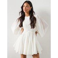 Allsaints Chia Smock Mini Dress - White