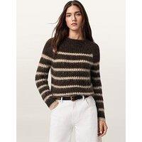 Allsaints Riga Long Sleeve Striped Jumper - Brown