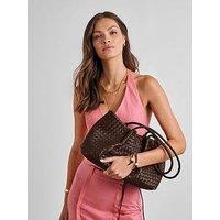 Katie Loxton Nova Woven Tote Bag | Chocolate | 22.5Cm X 36Cm X 14Cm