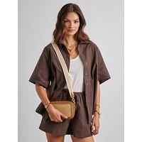 Katie Loxton Avery Raffia Small Crossbody Bag - Natural Raffia/Cognac Brown