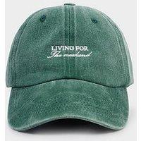 Katie Loxton Embroidered Cap - Living For The Weekend | Green | One Size