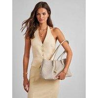 Katie Loxton Nova Woven Tote Shoulder Bag - Oyster