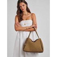Katie Loxton Nova Hand Woven Large Shoulder Bag - Light Caramel Suedette