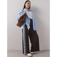 The Very Collection Curve Side Stripe Wide Leg Trouser - Brown