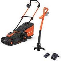 Yard Force 40V(2X20V) 37Cm Lawn Mower Twinpack Lm C37B + Lt C25