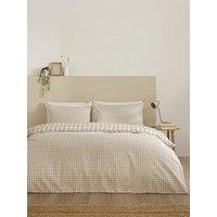 Catherine Lansfield Bamford Gingham Check Duvet Set Natural