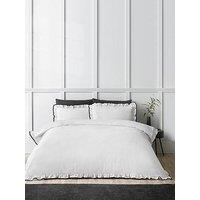 Catherine Lansfield So Soft Mono Frill Duvet Set