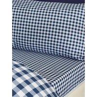 Catherine Lansfield Bamford Gingham Check Fitted Sheet Navy