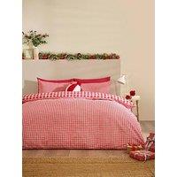 Catherine Lansfield Bamford Gingham Check Duvet Set Red