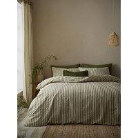 Pineapple Elephant Cotton Rich Woven Stripe Duvet Set Green