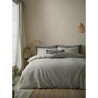 Pineapple Elephant Cotton Rich Woven Stripe Duvet Set Grey