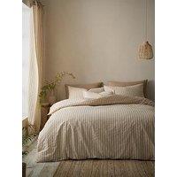 Pineapple Elephant Cotton Rich Woven Stripe Duvet Set Natural