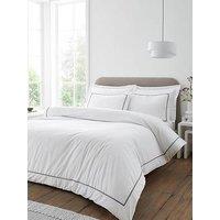 Bianca Contrast Trim 100% Cotton Duvet Set White/Black