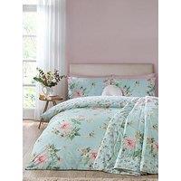 Catherine Lansfield Avebury Floral Duvet Set Duck Egg