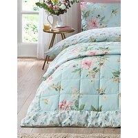 Catherine Lansfield Avebury Floral Bedspread 220X230 Duck Egg