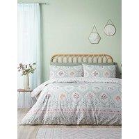 Catherine Lansfield Cameo Floral Duvet Set Soft Green