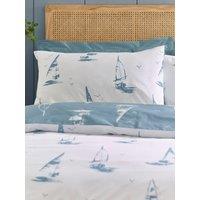 Catherine Lansfield Salcombe Boats Duvet Set Soft Blue