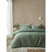 Pineapple Elephant Tamba Leaf Jersey Stripe Duvet Set Green