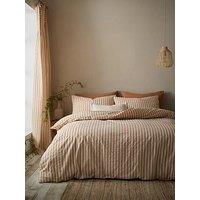 Pineapple Elephant Cotton Rich Woven Stripe Duvet Set Clay