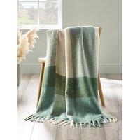 Catherine Lansfield Faux Mohair Check Throw 130X170 Green