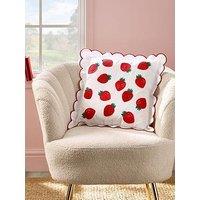 Catherine Lansfield Strawberry Filled Cushion 45X45Cm Red