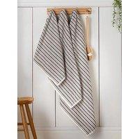 Catherine Lansfield Rice Weave Stripe 100% Cotton Hand Towel 50 X 90 Grey