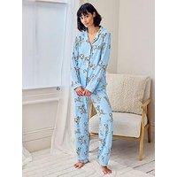 Chelsea Peers Dalmation Dogs Print Long Pyjama Set - Blue