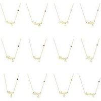 Seol + Gold Sterling Silver Birthstone Star Sign Necklace (All Zodiac)