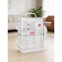 Living And Home Double Layer Hamster Cage With Handle