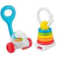 Fisher-Price Newborn Classic 2-Pack, Baby Rattle & Sensory Activity Toys For Developmental Play