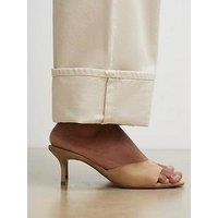 River Island Suedette Mule Heeled Sandal - Beige