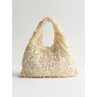 New Look Sequinned Grab Bag - Cream