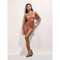 River Island Monogram Bikini Brief - Orange