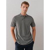 The Very Collection Short Sleeve Pique Polo Shirt - Charcoal