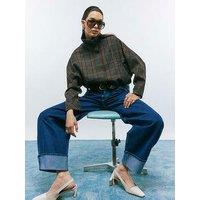 River Island Funnel Neck Bomber Jacket - Brown