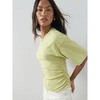 The Very Collection Ruched Waist T-Shirt - Green