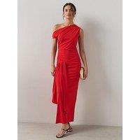 The Very Collection Off Shoulder Tie Waist Midaxi Dress - Red