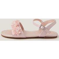 Monsoon Girls Pearly Pom Flower Sandals - Pink