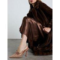 River Island Mesh Bow Sling Back Shoes - Beige