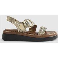 River Island Wide 2 Part Ring Buckle Flatform - Gold