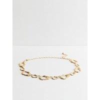 New Look Tone Irregular Oval Ring Chain Belt - Gold