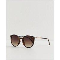 New Look Speckled Round Frame Sunglasses - Dark Brown