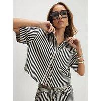 River Island Stripe Boxy Shirt - White