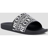 Versace Jeans Couture Allover Logo Sliders - Black