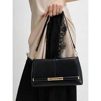 River Island Bar Front Clutch Bag - Black