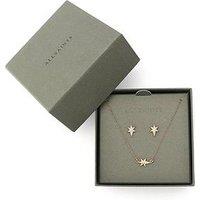 Allsaints Earrings & Necklace Star Set - Gold