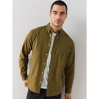The Very Collection Long Sleeve Oxford Shirt - Dark Khaki