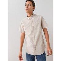 The Very Collection Short Sleeve Oxford Shirt - Stone
